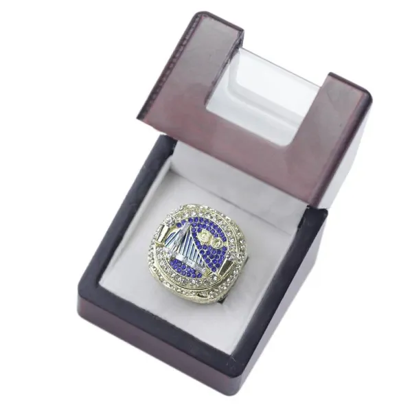 Golden State Warriors 2015 NBA Championship Ring Replica Blue and Silver Jewelry - 7