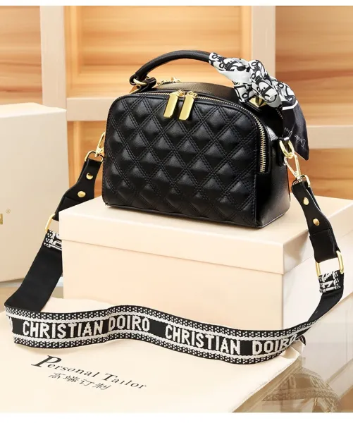 Dior Oblique Quilted Mini Handbag Black - 34