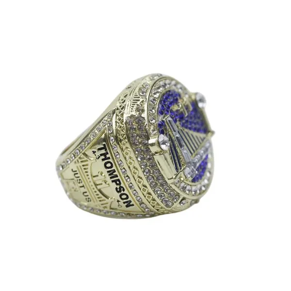 Golden State Warriors 2015 NBA Championship Ring Replica Blue and Silver Jewelry - 14