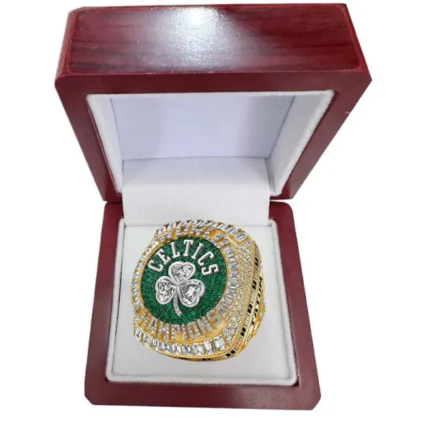Design Custom Championship Ring Set with Shamrock Motif and Engraved Years Rings Jewelry - 8