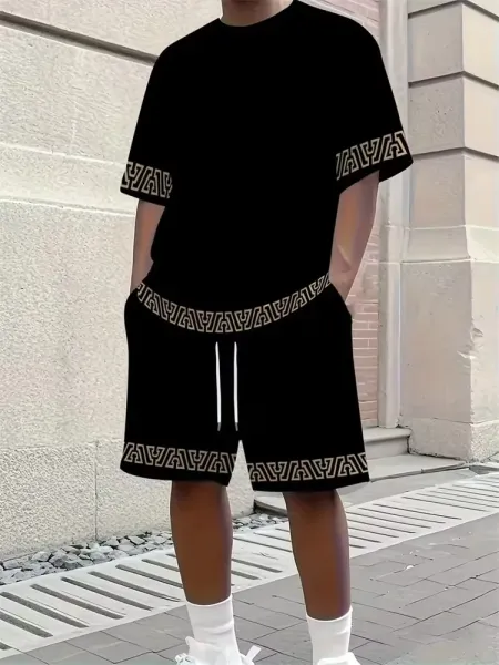 Design New York 23 Graphic Set Black Red White T-Shirt and Shorts - 8