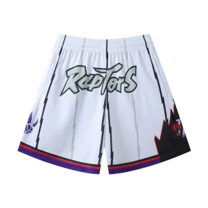 NBA Toronto Raptors Throwback Basketball Shorts White Shorts