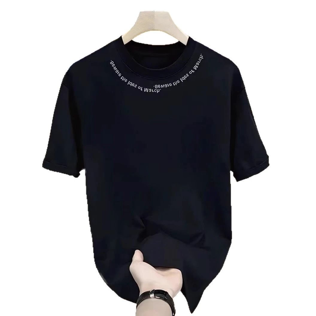 Design Minimalist Script Neckline White T-Shirt - 17