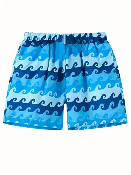 Design Nautical Print Swim Trunks White Blue Red Swimwear - 4
