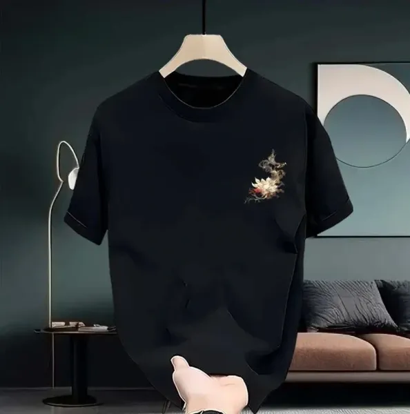 Design Basic Oversized Black T-Shirt Tops.t Shirts - 3