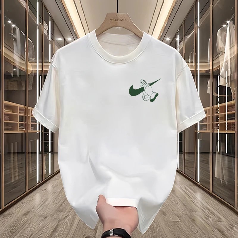 Design Praying Hands Swoosh Black T-Shirt - 6