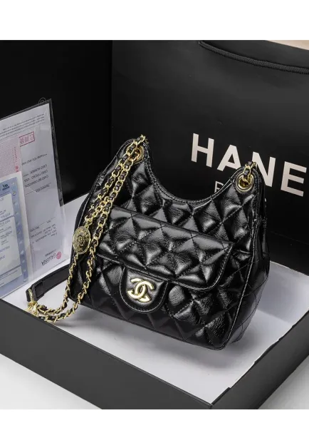 Chanel 22 Bag Burgundy Quilted Lambskin Chain Shoulder Bag - 4