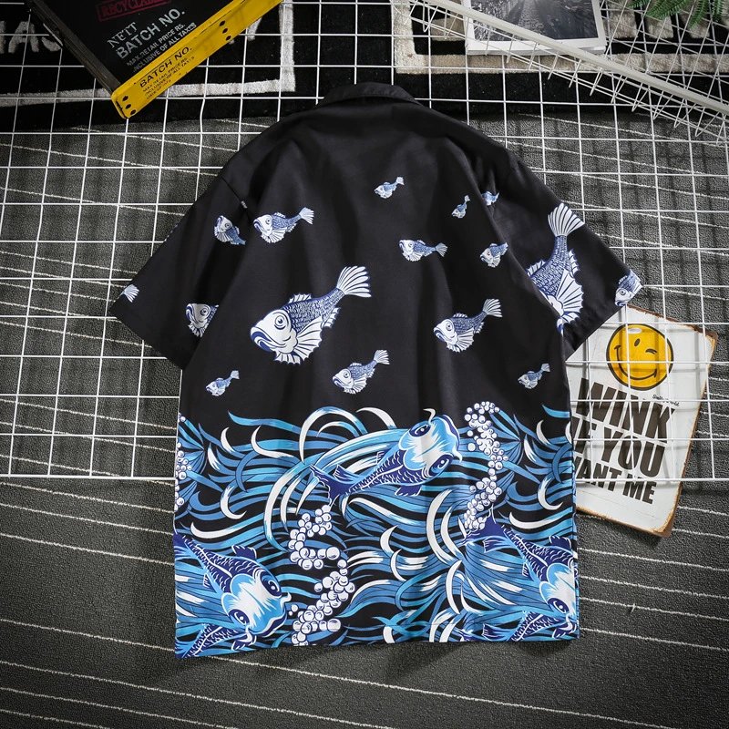 Design Purple Tiger Print Short-Sleeve Button-Up Shirt - 32