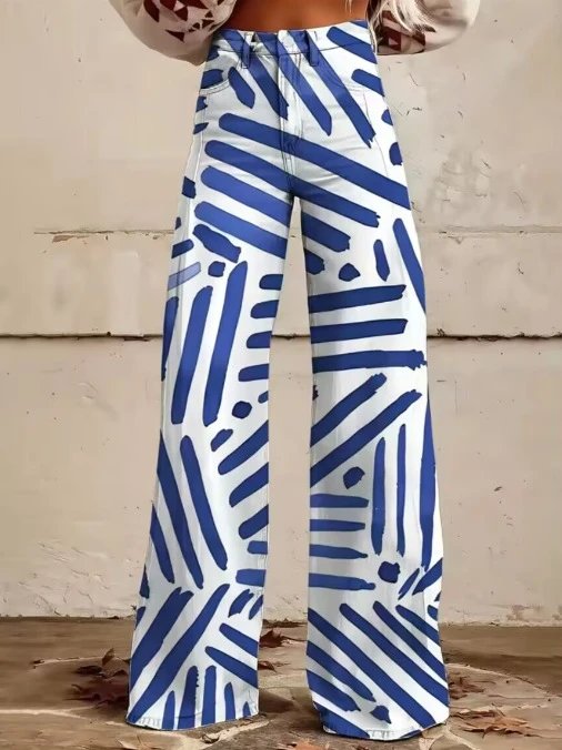 Design Floral Print Wide-Leg Jeans Multicolor - 6