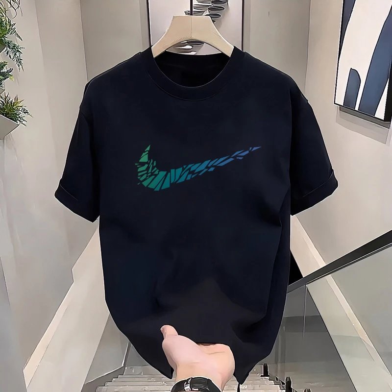Nike Swoosh Gradient Print White T-Shirt - 5