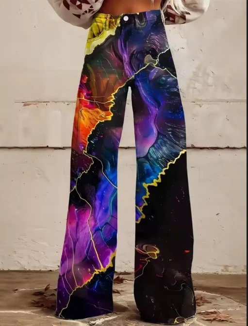Stone Island Printed Wide-Leg Jeans Blue - 10