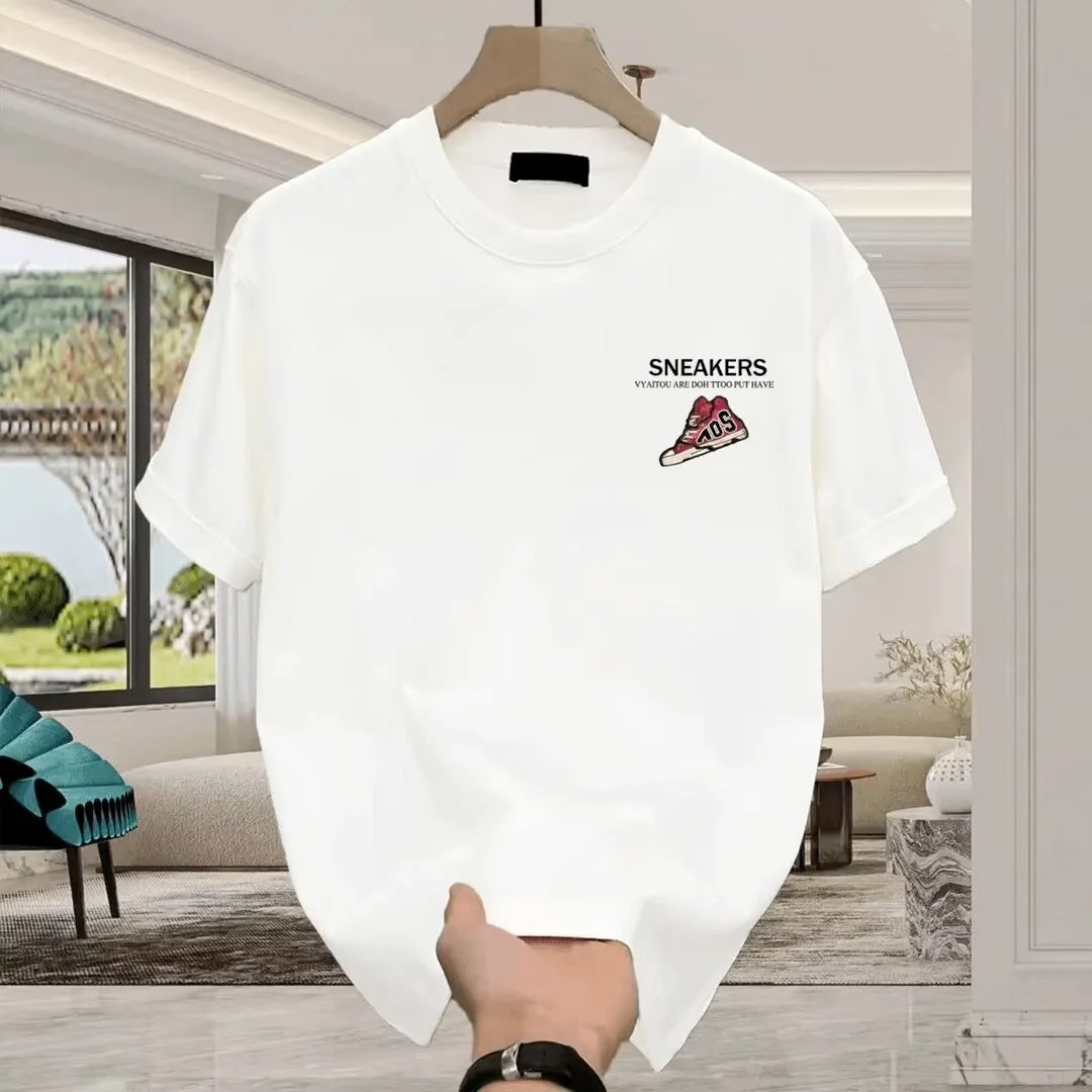 Design Sneaker Graphic Print Black T-Shirt - 9