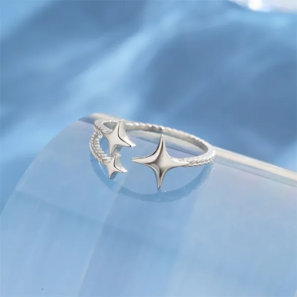 Design S925 Sterling Silver Multi-Stone Cluster Ring Silver Jewelry - 25