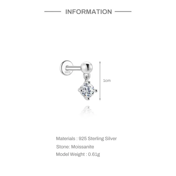 Design S925 Sterling Silver Cross Pendant Ear Cuff Jewelry - 6