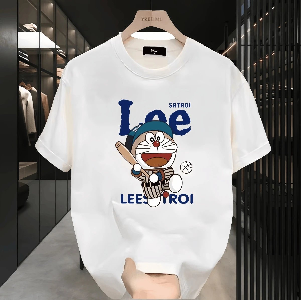 Doraemon x Lee Baseball Graphic T-Shirt White