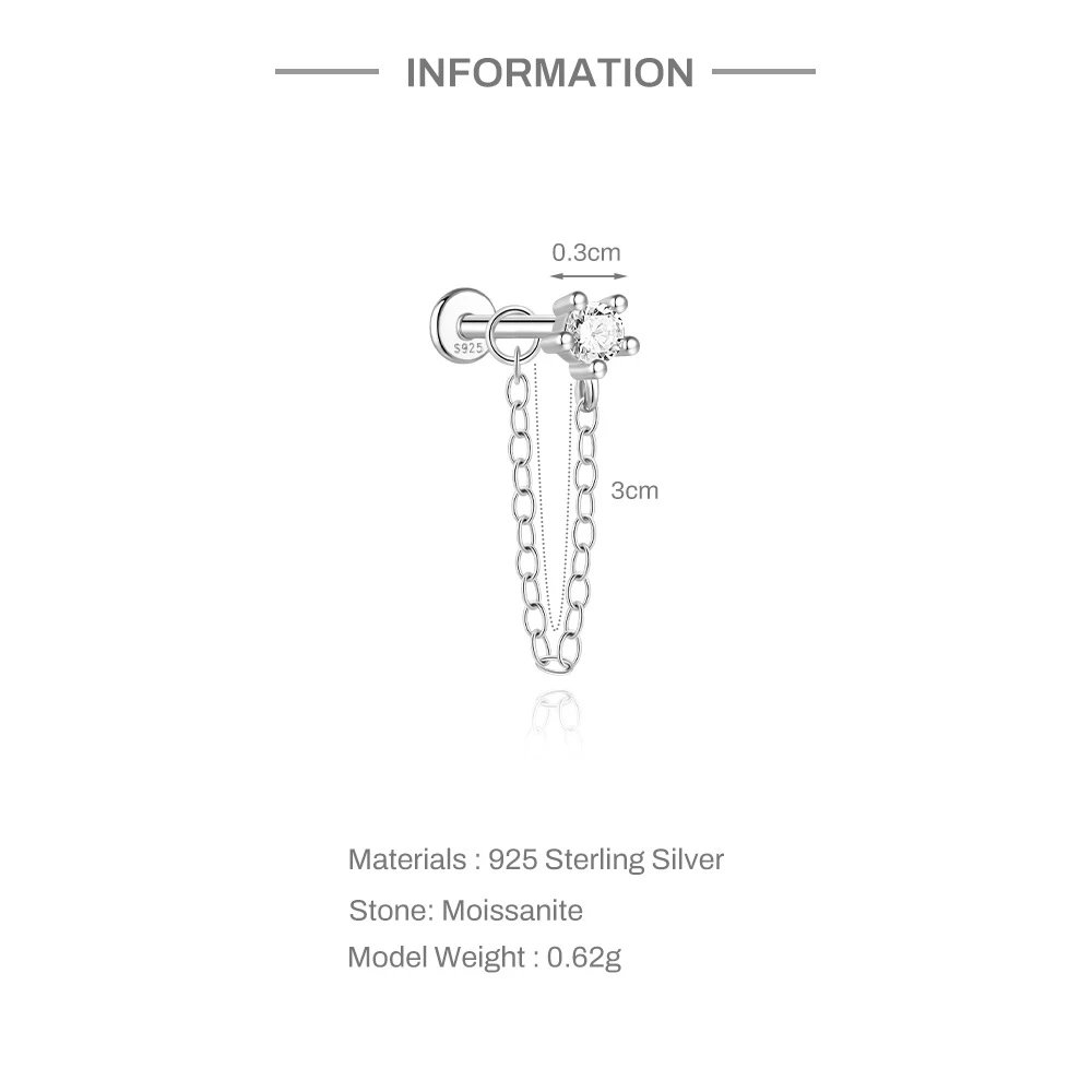Design S925 Sterling Silver Cross Pendant Ear Cuff Jewelry - 14
