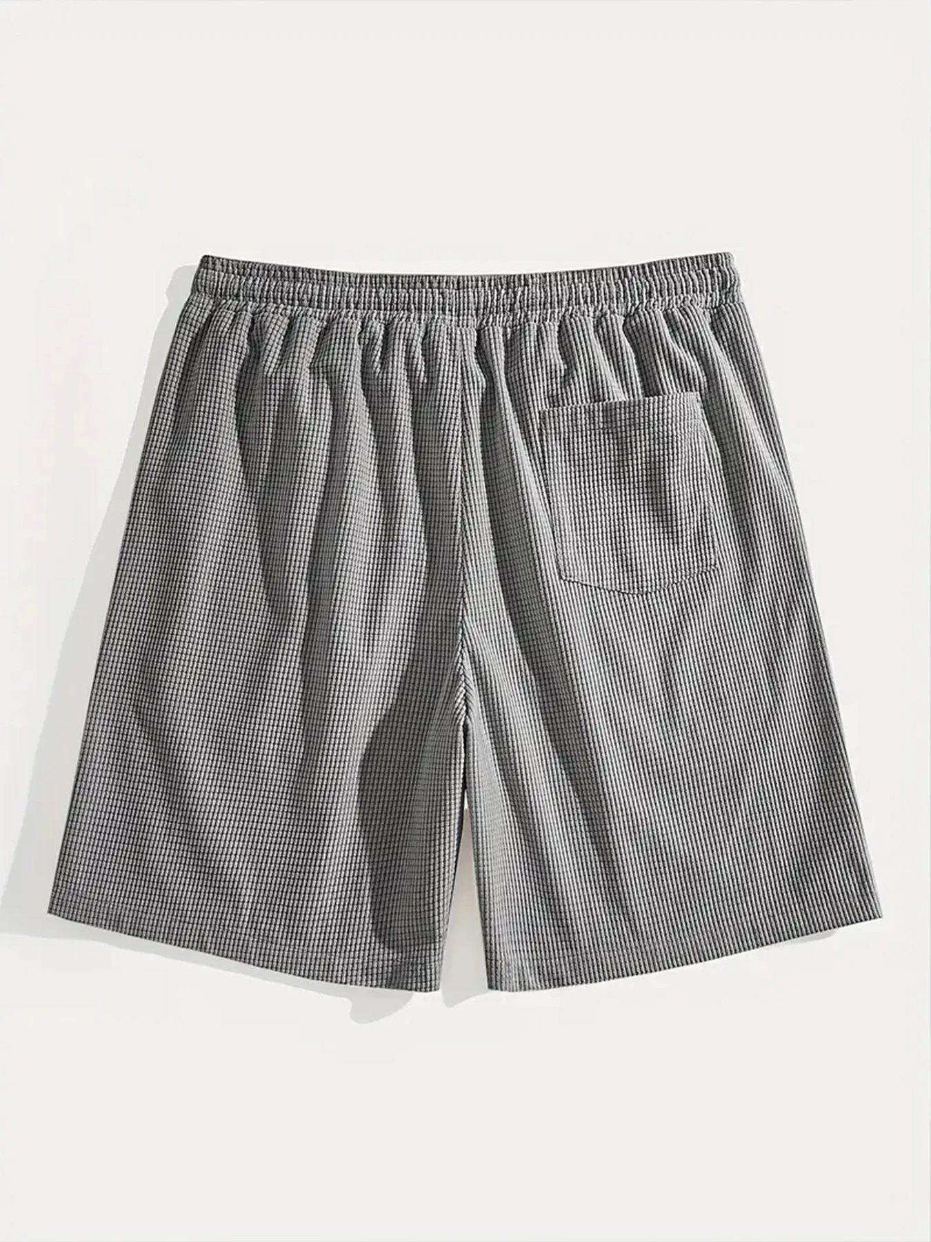 Design Waffle Texture Drawstring Shorts Olive Green Shorts - 28