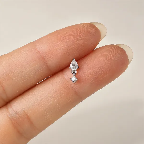 Design Marquise Cut Crystal Chain Necklace Silver Jewelry - 26