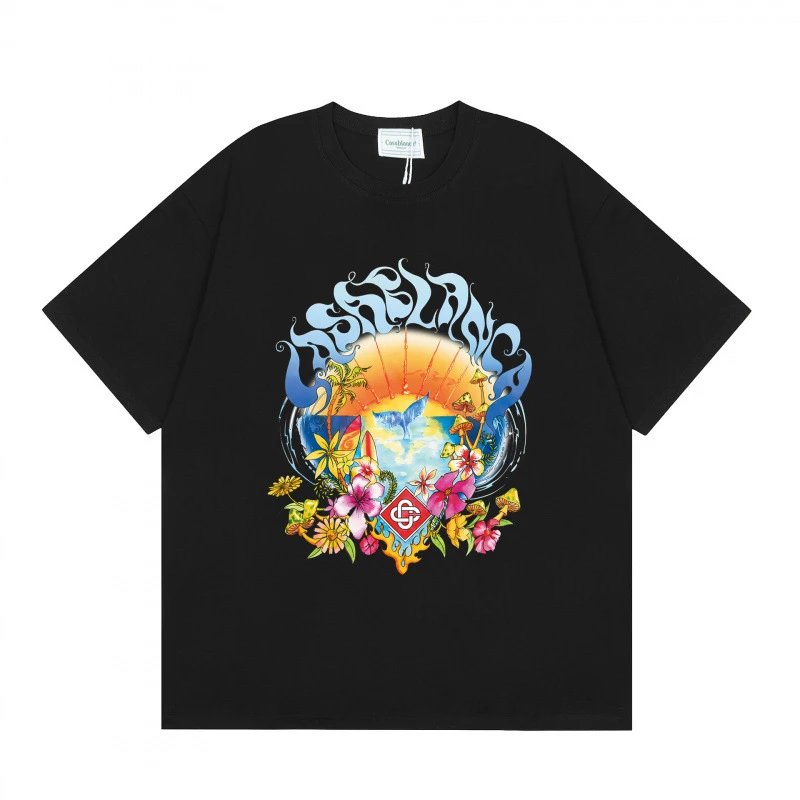 Comme des Garçons Play x Unknown Artist Tropical Sunset Graphic T-Shirt Black