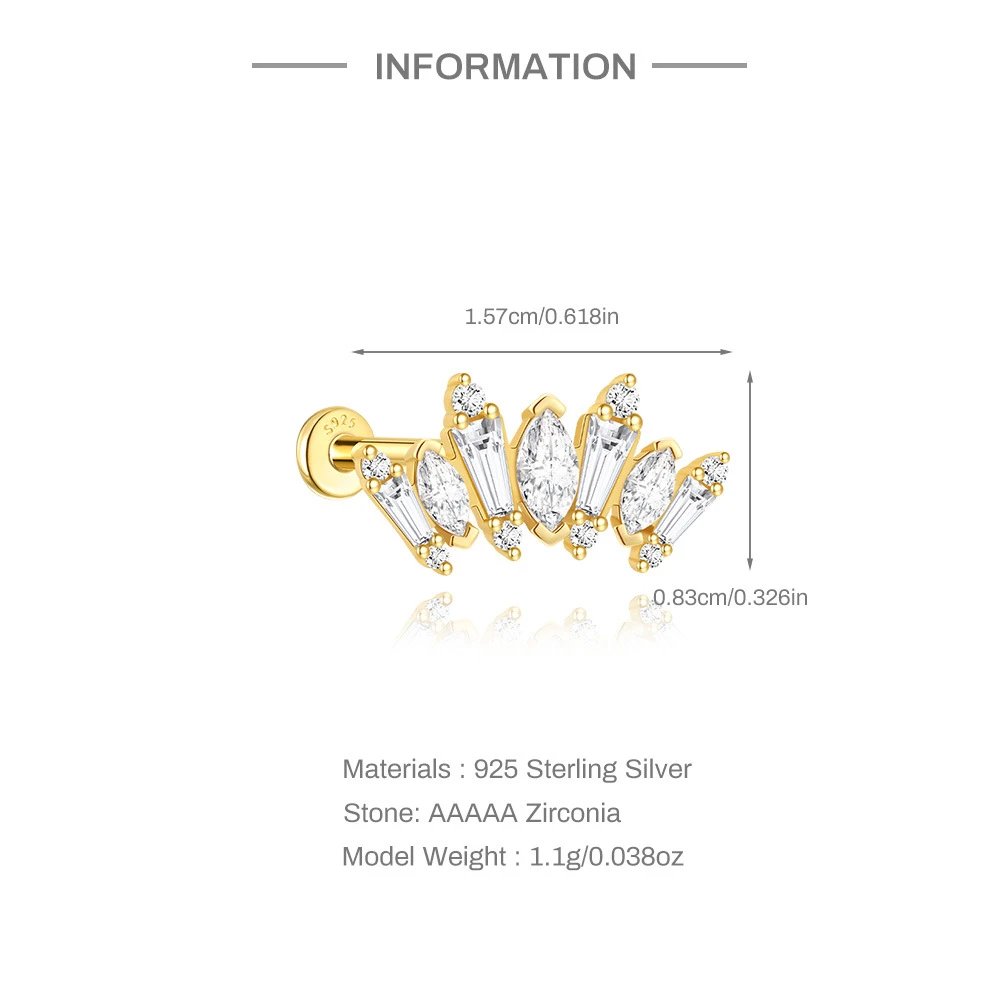 Design S925 Sterling Silver Dolphin Cartilage Earring Jewelry - 7