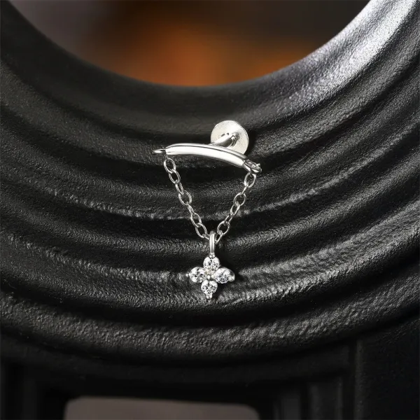 Design S925 Sterling Silver Cross Pendant Ear Cuff Jewelry - 54