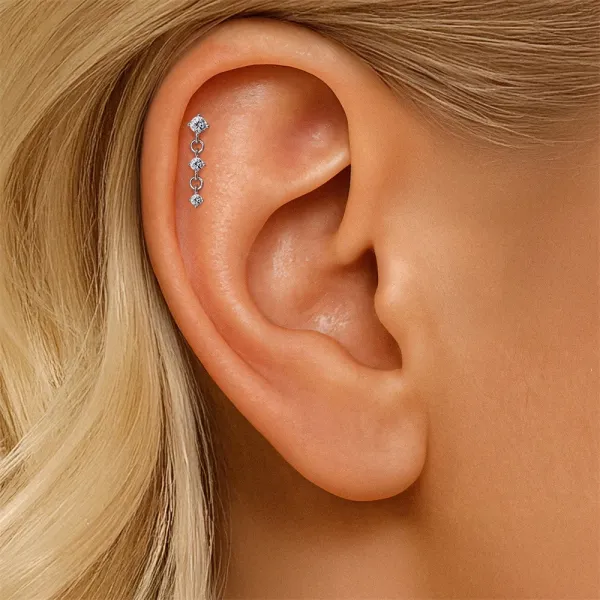 Design S925 Sterling Silver Cross Pendant Ear Cuff Jewelry - 56