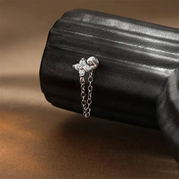 Design S925 Sterling Silver Cross Pendant Ear Cuff Jewelry - 70