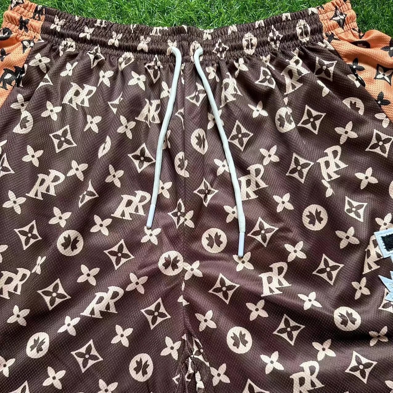 Louis Vuitton Monogram Repeat Print Basketball Shorts Black / White - 14