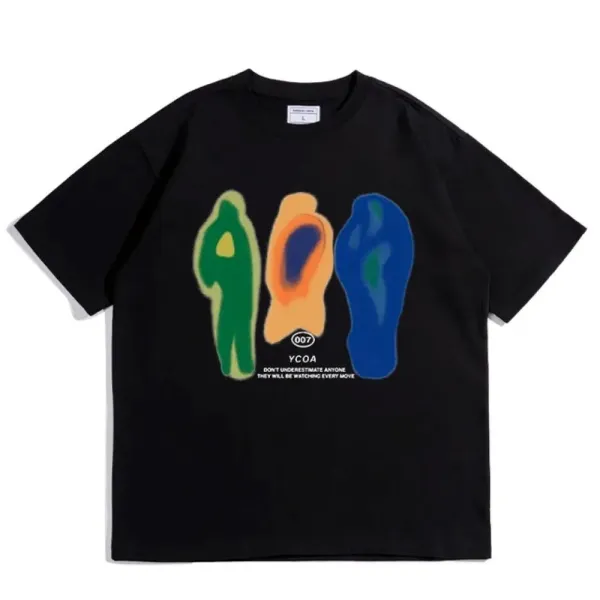 Design YCOA Abstract Silhouette Graphic T-Shirt White T-Shirts - 3