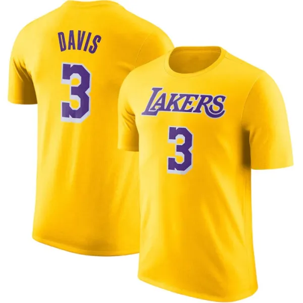 Los Angeles Lakers Anthony Davis #3 Gold Jersey T-Shirt - 1