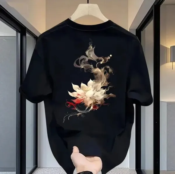 Design Basic Oversized Black T-Shirt Tops.t Shirts - 2