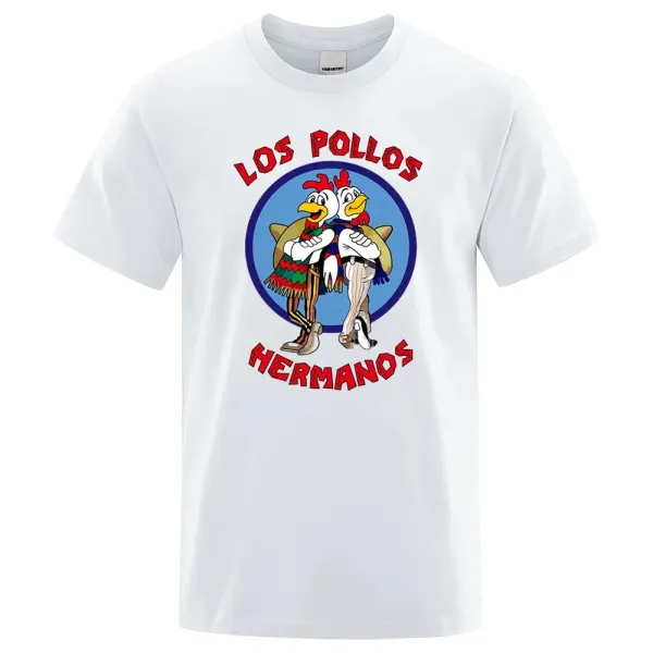 Design Los Pollos Hermanos Graphic T-Shirt Navy T-Shirts - 3