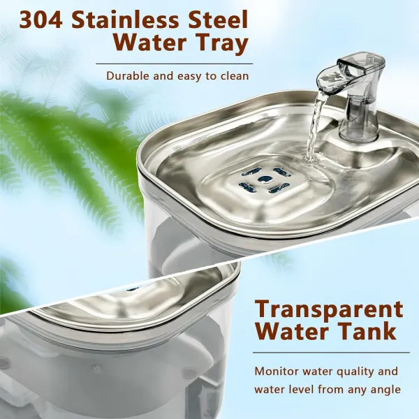 Design 304 Stainless Steel Pet Water Fountain USB Edition Electronics - 9
