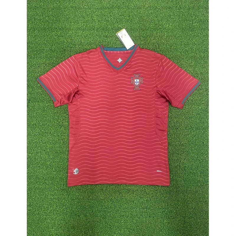 Portugal National Team 2016 Home Jersey Red Wavy Pattern Jersey