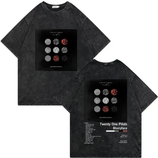 Design Twenty One Pilots Blurryface Album Art T-Shirt Black T-Shirts - 1