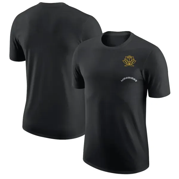 Golden State Warriors Lotus Logo Black T-Shirt - 1