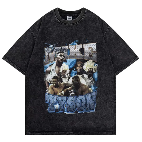 Design Mike Tyson Graphic Acid Wash T-Shirt - 1