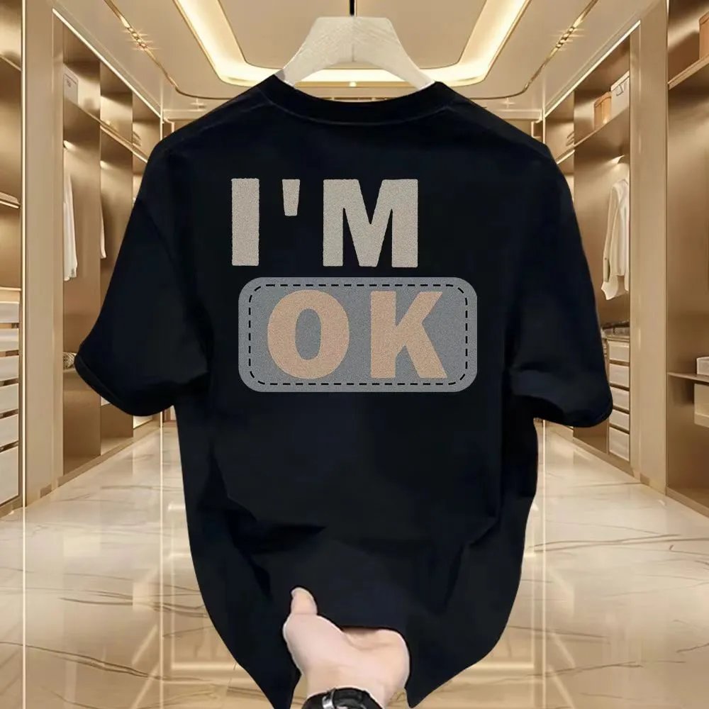 Design I'm OK Graphic Print Oversized T-Shirt White - 2