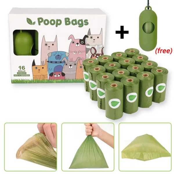 Design Poop Bags with Dispenser Green Pet Waste Bags - 1