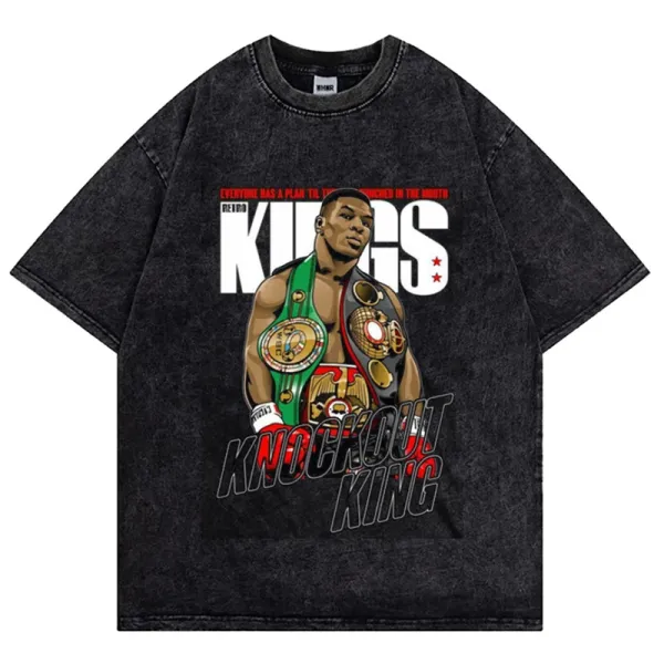 Design Knockout King Graphic T-Shirt Black - 1