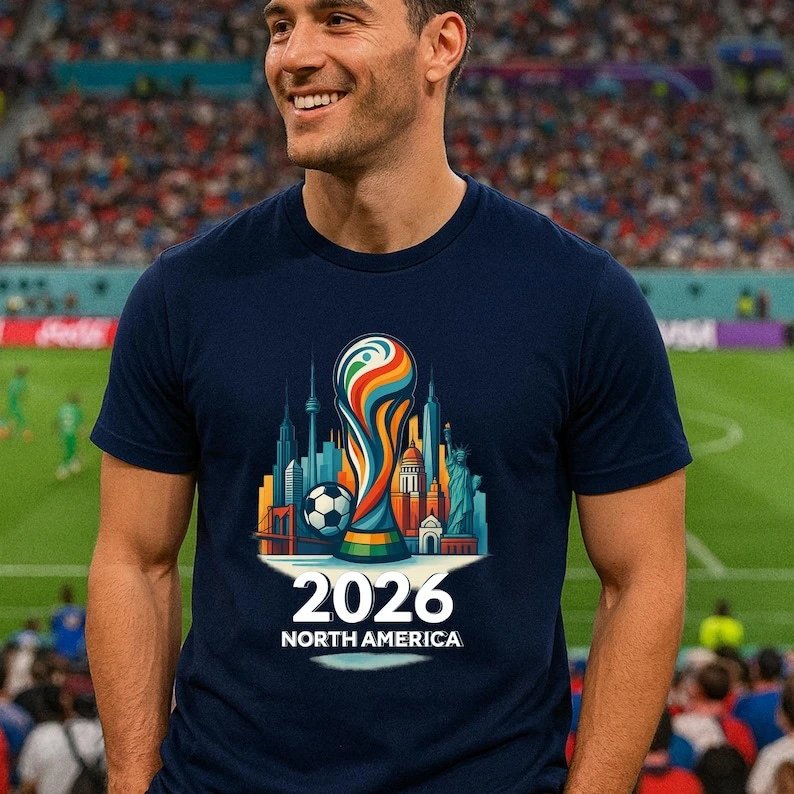 Design 2026 FIFA World Cup North America T-Shirt Blue - 3