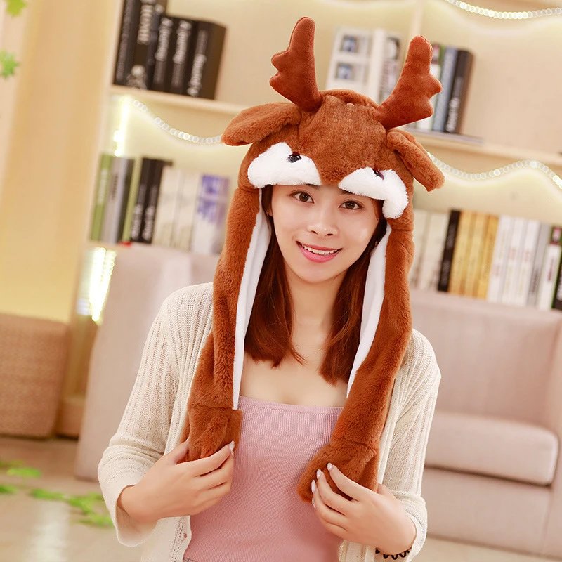 Design Stitch Character Hat Light Blue Plush Animal Ears Hat Hats - 7