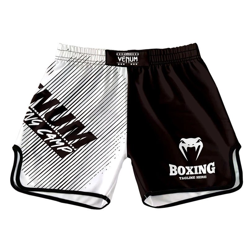 UFC x Venum Venum Boxing Camp Split-Color MMA Shorts Black / White Shorts
