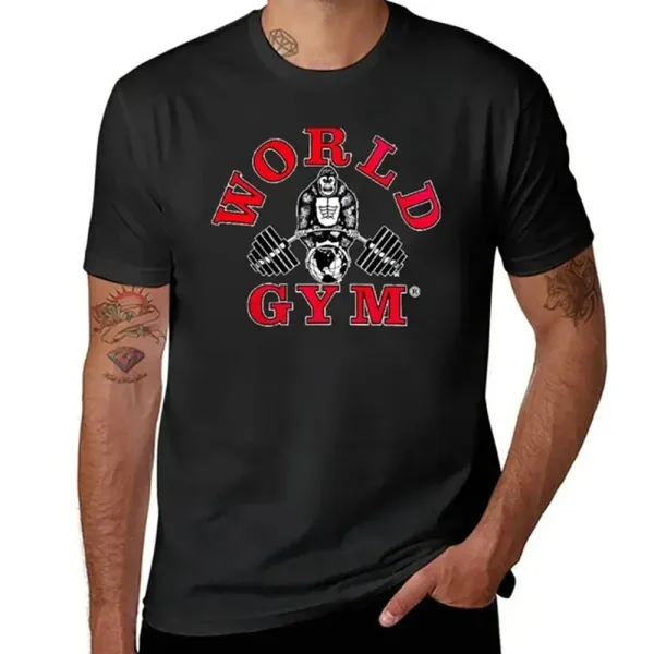 Design World Gym Classic Logo Black T-Shirt T-Shirts - 1