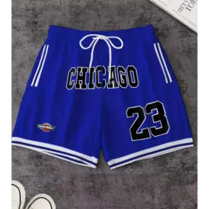 Design Chicago Bulls Inspired Basketball Shorts Blue Shorts