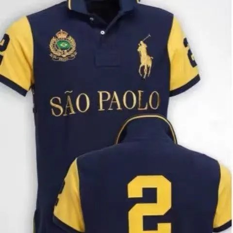 Polo Ralph Lauren London Polo Purple Gold Embroidery Tops Polo - 5