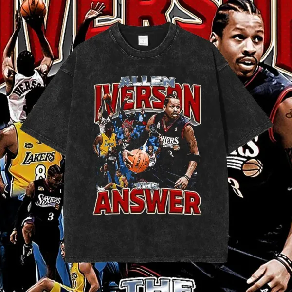 NBA Allen Iverson 'The Answer' Graphic T-Shirt Black - 1