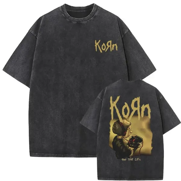 Design Korn Got The Life Washed Black T-Shirt T-Shirts - 1