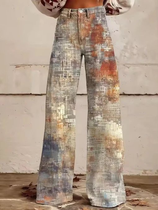 Stone Island Printed Wide-Leg Jeans Blue - 11