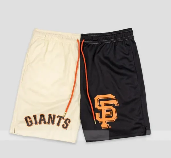 Los Angeles Dodgers Split-Design Mesh Shorts Gray and Royal Blue - 2
